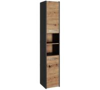Armoire de salle de bains - CDF - PISA - 170x30x30 cm - 2 portes - Aspect bois - Contemporain
