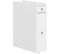 Armoire de salle de bains étroite Avec 2 tiroirs Avec espace de rangement Ci-dessus pour les petites pièces Blanc
