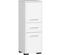 Armoire de salle de bains indépendante : un tiroir, deux portes, trois étagères, couleur : blanc, dimensions du meuble : l : 30 cm, H : 85 cm, P : 30 cm