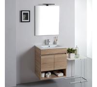 ARMOIRE DE SALLE DE BAINS MURALE 60 CM AVEC PORTES ET LAVABO VENEZIA