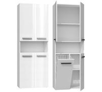 Armoire de salle de bains NEL DK 1K 60cm - Blanc brillant - Producteur polonais - Portes courtes et panier