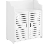 Armoire de salle de bains Trosa 72 x 60 x 32 cm Armoire de salle de bains Armoire murale Tablette Armoire d'appoint WPC Blanc [en.casa]