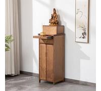 Armoire de sanctuaire bouddhiste en bambou avec tiroirs et autel, table de sanctuaire de méditation à la maison, base d'offrande de style chinois, adaptée à la pratique personnelle, prière en noyer 45