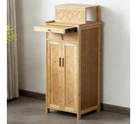 Armoire de sanctuaire bouddhiste en bambou avec tiroirs et autel, table de sanctuaire de méditation à la maison, base d'offrande de style chinois, adaptée à la pratique personnelle, ou bois naturel 45