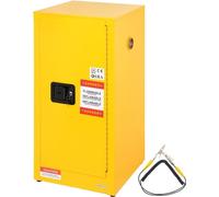 "Armoire de sécurité pour liquides inflammables - Porte simple et fermeture manuelle - Jaune - Stockage dangereux - 900x460x460 mm"