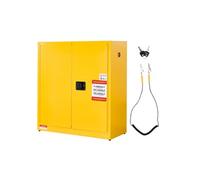 VEVOR Armoire de Sécurité pour Produits Inflammables de 110 L 109,2 x 46 x 118 cm, Armoire Coupe-Feu pour Liquides Inflammables, en Acier Laminé à Froid et Galvanisé, avec Étagère Réglable, Jaune