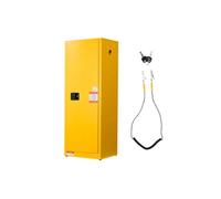 VEVOR Armoire de Sécurité pour Produits Inflammables de 87 L 59 x 46 x 165,1 cm, Armoire Coupe-Feu pour Liquides Inflammables en Acier Laminé à Froid et Galvanisé, avec Étagère Réglable, Jaune