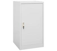 Armoire de selle gris clair en acier 53 x 53 x 105 cm avec porte verrouillable, support de selle réglable en hauteur et crochet pour équipement d'équitation, autonome, montage mural pour écurie et