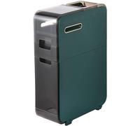 Armoire De Sol De Salle De Bain à 2/3/4 Niveaux, Grande Commode à Flèche Autoportante avec Tiroirs Transparents Et Roues, Tour De Tiroirs De Rangement De Toilette Mince P, Green, 3 Drawers