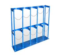 Armoire de stockage pour bouteilles d'azote, d'acétylène et d'hydrogène de 8 à 10 L, support fixe avec chaîne de protection et vis, support pour réservoirs de laboratoire scolaire (bleu, 107 cm)