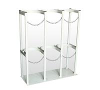 Armoire de stockage pour bouteilles d'azote, d'acétylène et d'hydrogène de 8 à 10 L, support fixe avec chaîne de protection et vis, support pour réservoirs de laboratoire scolaire (blanc, 65 cm)