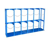 Armoire de stockage pour bouteilles d'azote, d'acétylène et d'hydrogène de 8 à 10 L, support fixe avec chaîne de protection et vis, support pour réservoirs de laboratoire scolaire (bleu, 127 cm)