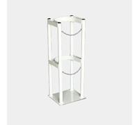 Armoire de stockage pour bouteilles d'azote, d'acétylène et d'hydrogène de 8 à 10 L, support fixe avec chaîne de protection et vis, support pour réservoirs de laboratoire scolaire (blanc, 25 cm)