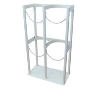 Armoire de stockage pour bouteilles d'azote, d'acétylène et d'hydrogène de 8 à 10 L, support fixe avec chaîne de protection et vis, support pour réservoirs de laboratoire scolaire (blanc, 45 cm)
