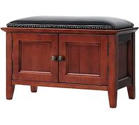 Armoire de Tabouret de Chaussures Moderne 2 Portes Banc de Porte-Chaussures avec Coussin Doux 80 x 40 x 51,5 cm pour Le Salon du Couloir de Salle de Bain (Couleur: vin Rouge) (Rouge à vin) FANDIAO