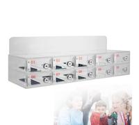 Armoire de téléphone portable en acrylique avec porte de chargement, casier de téléphone portable transparent sécurisé et élégant pour écoles, usines, institutions - 10 emplacements