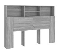 vidaXL Armoire de tête de lit 140 x 19 x 103,5 cm Gris Sonoma Bois contreplaqué Multicolore