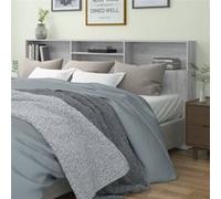 vidaXL Armoire de Tête de Lit Murale Meuble de Chambre à Coucher Tête de Lit avec Rangement Accessoire de Lit Double Sonoma Gris 220x19x103,5 cm