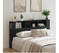 vidaXL Armoire de tête de lit en chêne noir 180x18.5x102.5 cm