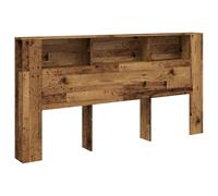 Armoire de tête de lit vieXL en bois recyclé, 200 x 18,5 x 102,5 cm, tête de lit murale, bibliothèque moderne, rangement supplémentaire, facile à entretenir