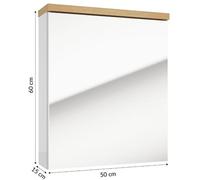 Armoire de toilette avec lavabo 50x70+armoire avec miroir 50x60 chêne artisanal Verona