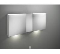 Armoire de toilette Badu de burgbad avec éclairage LED à poser, 3 portes, porte du milieu butoir à droite, avec éclairage LED du lavabo, largeur 1500mm, SFUF150RF3695G0196, Couleur: Chêne décor Cachem