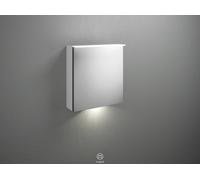 Armoire de toilette burgbad Badu avec éclairage LED à poser, 1 porte butée à droite, avec éclairage LED du lavabo, largeur 600mm, SFUA060RF3695G0196, Couleur: Chêne décor Cachemire / Chêne décor Cache