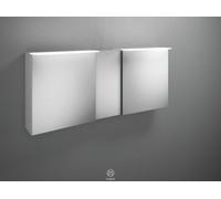 Armoire de toilette burgbad Badu avec éclairage LED à poser, 3 portes, porte du milieu butoir à gauche, largeur 1500mm, SFTZ150LF3698G0196, Couleur: Tectona décor cannelle / Tectona décor cannelle, ba