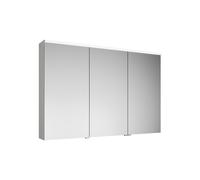 Armoire de toilette burgbad Eqio avec applique LED et éclairage du plan de toilette, 3 portes, charnières centrales à gauche, 1200x800x170mm, SPGT120RF2009, Corps: Blanc brillant