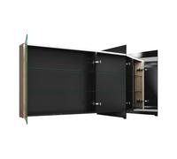 armoire de toilette burgbad Eqio avec éclairage LED à poser, 3 portes, charnières centrales à droite, 1400x800x170mm, SPGS140LF3180, Corps: Décor Cachemire Chêne