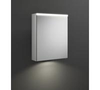 armoire de toilette burgbad Iveo avec éclairage LED horizontal, avec éclairage LED du lavabo, 1 porte charnière à droite, largeur 558mm, SPHY055R