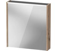 Armoire de toilette Duravit D-Code, prise type E (FR, BE), 1 porte avec butée à droite, champ lumineux LED en haut, 651x700mm, 5 W, DC7105R55551000, Couleur: Chêne marbré Mat