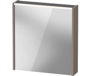 Armoire de toilette Duravit D-Code, prise type E (FR, BE), 1 porte avec butée à droite, champ lumineux LED en haut, 651x700mm, 5 W, DC7105R43431000, Couleur: Basalte mat