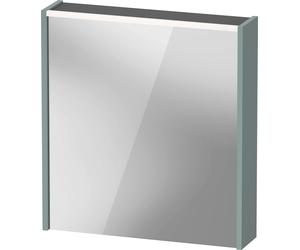 Armoire de toilette Duravit D-Code, prise type E (FR, BE), 1 porte avec butée à droite, champ lumineux LED en haut, 651x700mm, 5 W, DC7105RHGHG1000, Couleur: Vert fjord mat