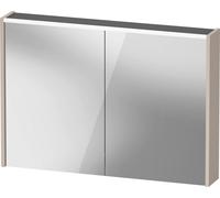 Armoire de toilette Duravit D-Code, prise type E (FR, BE), 2 portes, champ lumineux LED en haut, 1000x700mm, 7 W, DC7107091911000, Couleur: Taupe mat