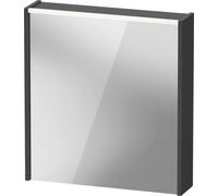 Armoire de toilette Duravit D-Code, prise type F (EU, DE), 1 porte avec charnières à gauche, champ lumineux LED en haut, 651x700mm, 5 W, DC7105L49490000, Couleur: Graphite mat