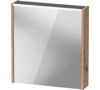 Armoire de toilette Duravit D-Code, prise type F (EU, DE), 1 porte avec charnières à gauche, champ lumineux LED en haut, 651x700mm, 5 W, DC7105L55550000, Couleur: Chêne marbré Mat