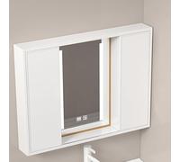 Armoire de Toilette élégante et raffinée en Aluminium avec Miroir, éclairage LED antibuée, Interrupteur Tactile et Porte coulissante pour Un Rangement et Une Utilisation Pratiques.