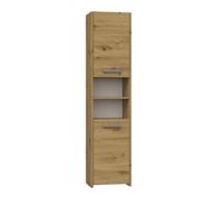 Armoire de toilette étroite avec étagères MARGO - chêne artisanal
