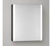 Armoire de toilette KEUCO Somaris avec éclairage 14501371101 65x73,5x13 cm, montage mural, 1 porte, miroir chauffant, charnières à droite, noir mat