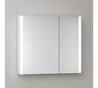 Armoire de toilette KEUCO Somaris avec éclairage 14502002201 80 x 71 x 12,7 cm, miroir, 2 portes, montage mural, miroir chauffant, asymétrique