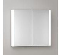 Armoire de toilette KEUCO Somaris avec éclairage 14502512100 80 x 71 x 12,7 cm, blanc mat, 2 portes, montage mural