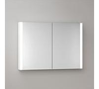 Armoire de toilette KEUCO Somaris avec éclairage 14503512101 100 x 71 x 12,7 cm, blanc mat, montage mural, 2 portes, miroir chauffant