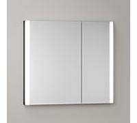 KEUCO SOMARIS Armoire de toilette encastrable 2 portes, asymétrique, 800mm, 14512372200, Couleur: Noir Mat