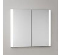 Armoire de toilette KEUCO Somaris avec éclairage 14512512100 80 x 71 x 11,5 cm, blanc mat, 2 portes, fixation murale