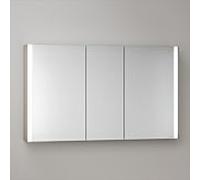 Armoire de toilette KEUCO Somaris avec éclairage intégré 14504853101 120 x 71 x 12,7 cm, fixation murale, 3 portes, miroir chauffant, décor chêne clair