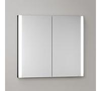 Armoire de toilette KEUCO Somaris avec éclairage intégré 14512372100 80 x 71 x 11,5 cm, 2 portes, noir mat, fixation murale