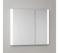 Armoire de toilette KEUCO Somaris avec éclairage intégré 14512512201 80 x 71 x 11,5 cm, blanc mat, 2 portes, fixation murale, asymétrique, miroir chauffant