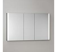 KEUCO SOMARIS Armoire de toilette encastrable 3 portes, avec miroir chauffant, 1200mm, 14514373101, Couleur: Noir Mat