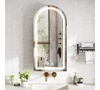 Armoire de toilette LED, 80 x 40 cm Armoire de Salle de Bain Suspendue avec 3 étagères, Armoire Murale Pour Salle de Bain Moderne, Armoire de Toilette Avec Espace de Rangement (avec lumière)